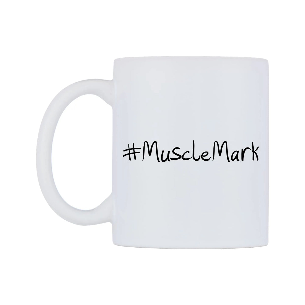 MuscleMark Mug — mug, right side, on a white background