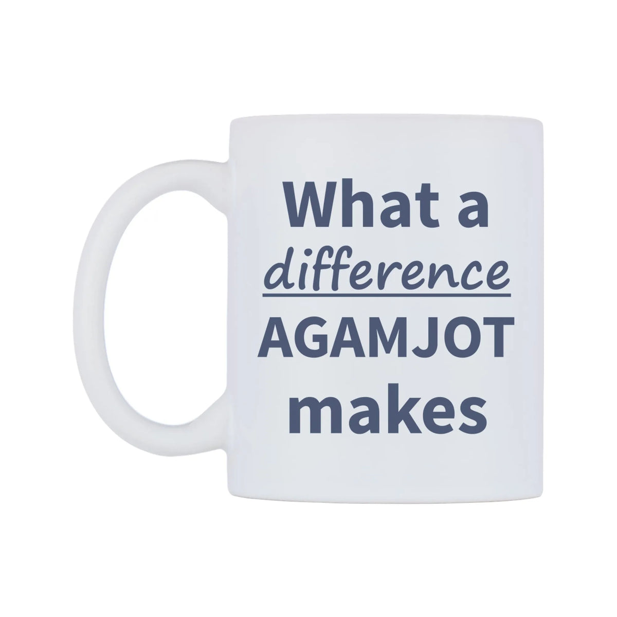 What a difference AGAMJOT makes Mug — mug, right side, on a white background