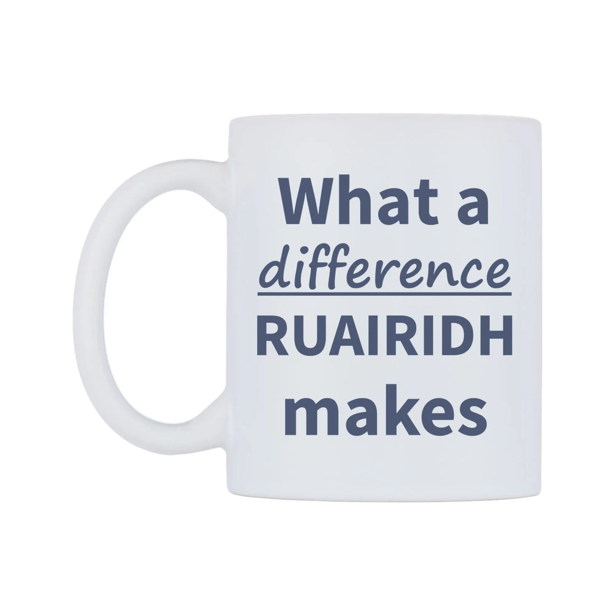 What a difference RUAIRIDH makes Mug — mug, right side, on a white background