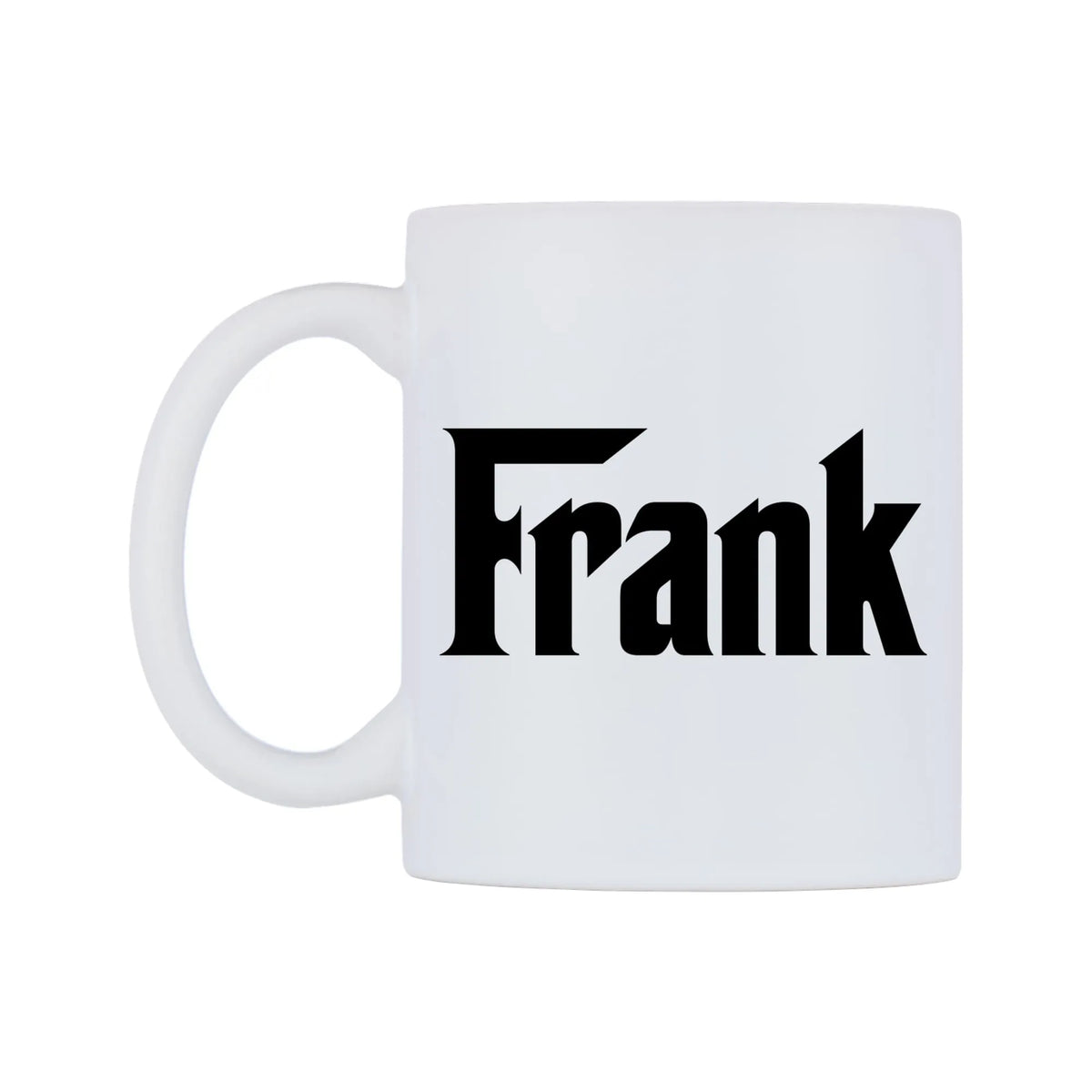 Frank - Godfather Themed Mug — white 11oz gloss mug, right side, on a white background
