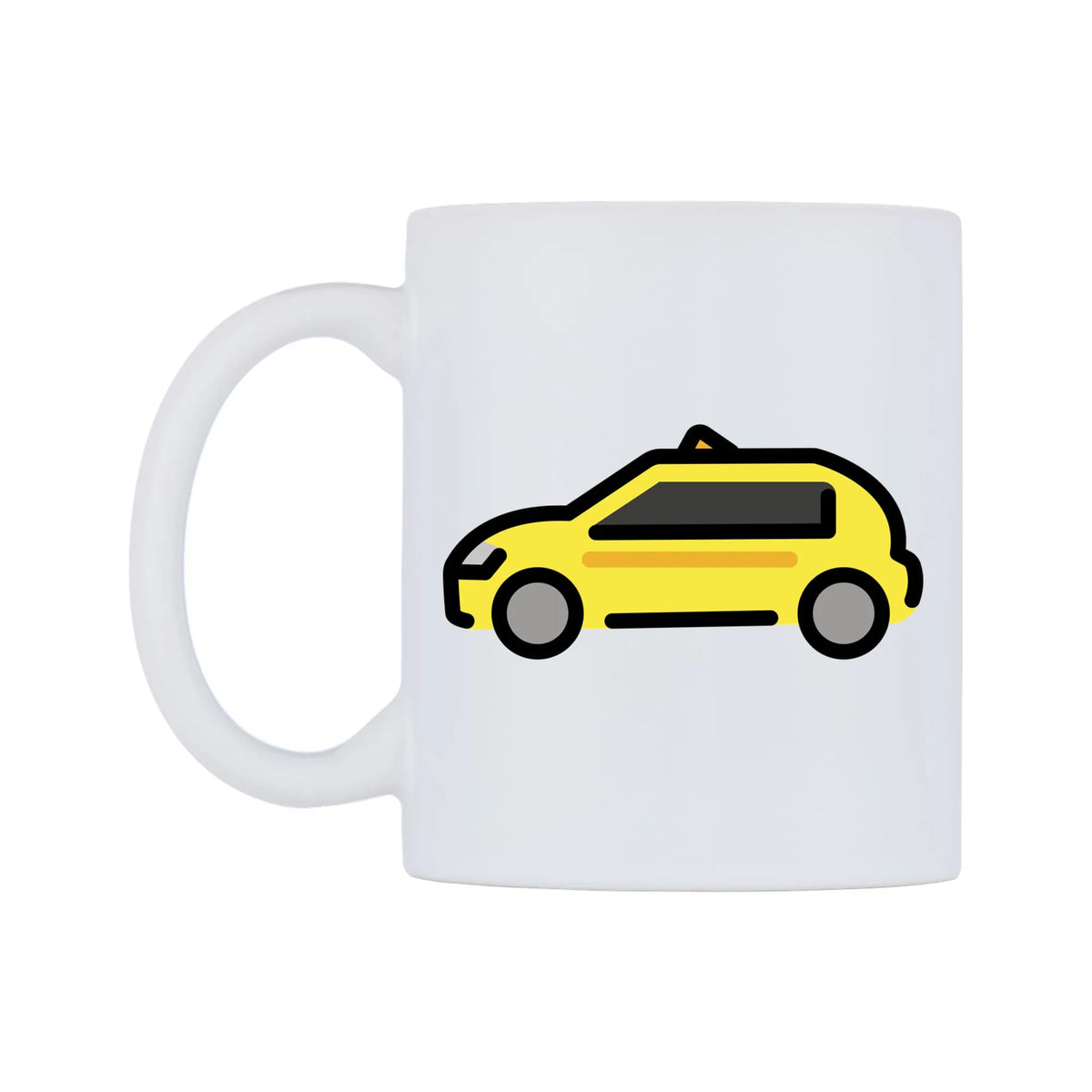 Taxi Emoji Mug — mug, right side, on a white background