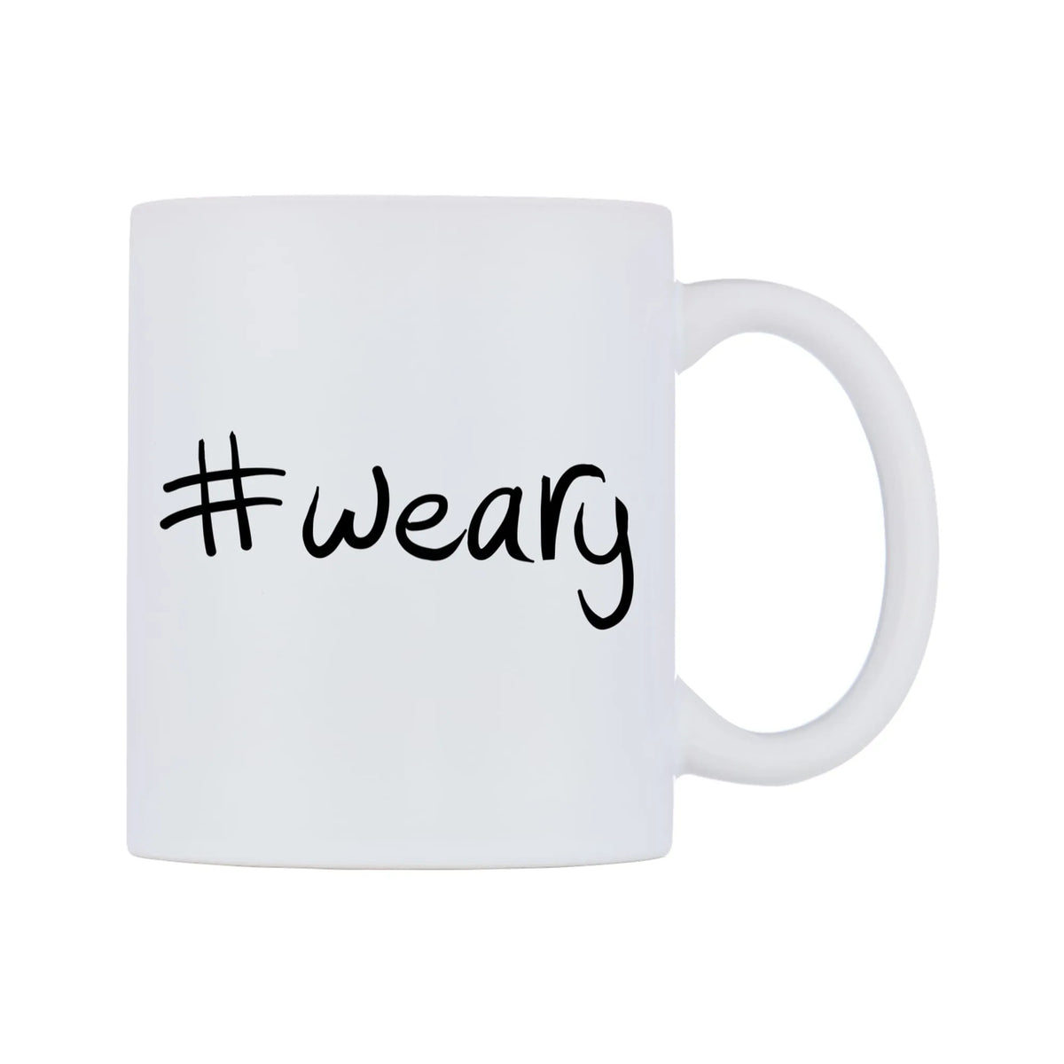 weary Mug — mug, left side, on a white background