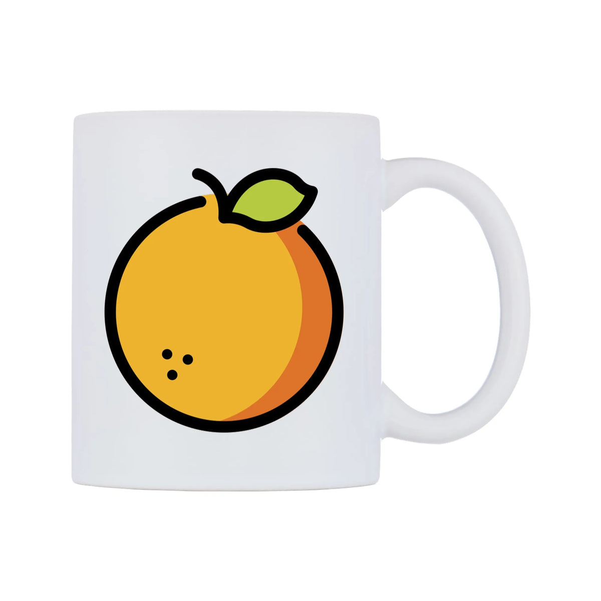 Tangerine Emoji Mug — mug, left side, on a white background
