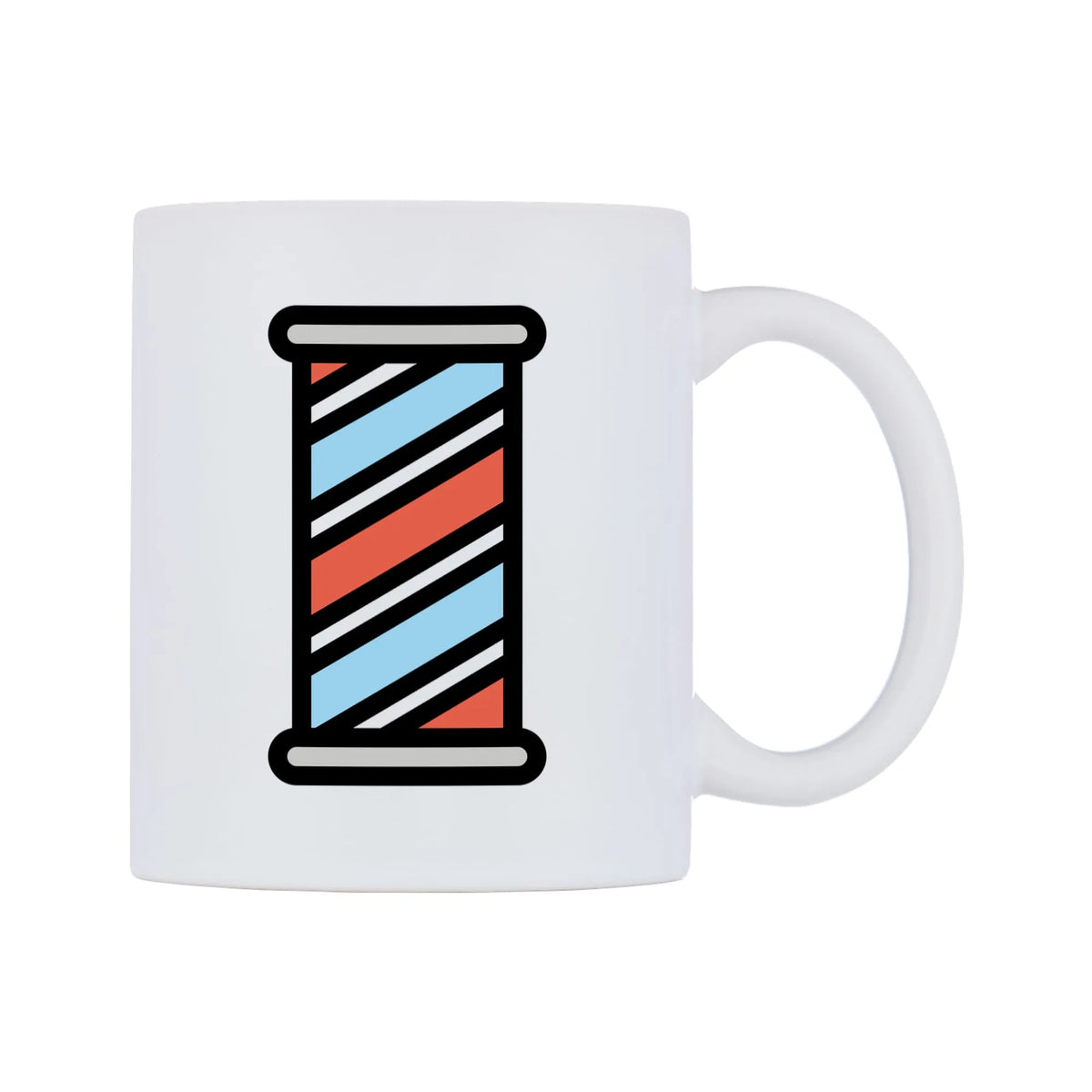Barber Pole Emoji Mug — mug, left side, on a white background