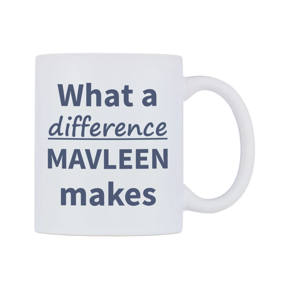 What a difference MAVLEEN makes Mug — mug, left side, on a white background