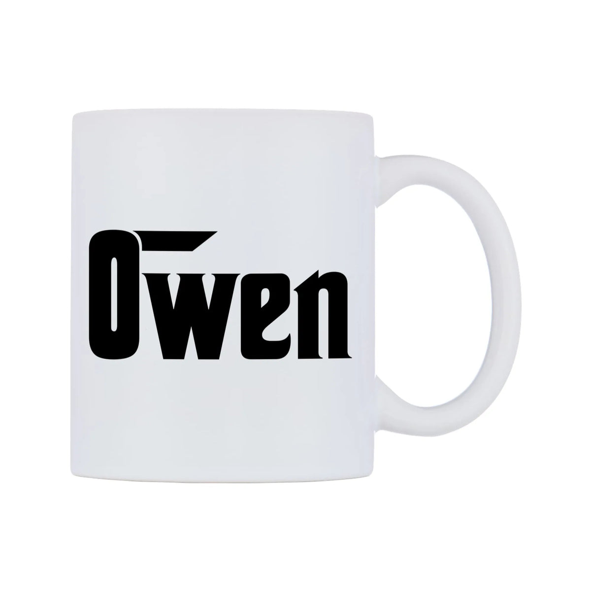 Owen - Godfather Themed Mug — white 11oz gloss mug, left side, on a white background