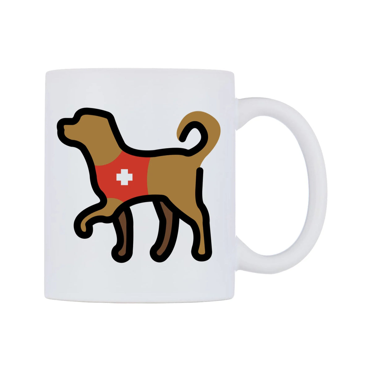 Service Dog Emoji Mug — mug, left side, on a white background