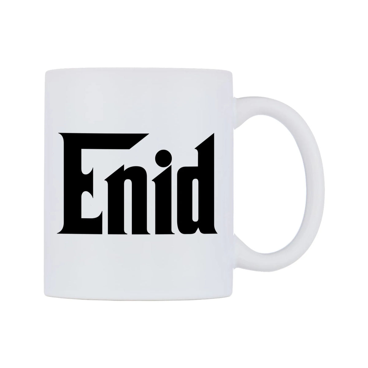 Enid - Godfather Themed Mug — white 11oz gloss mug, left side, on a white background