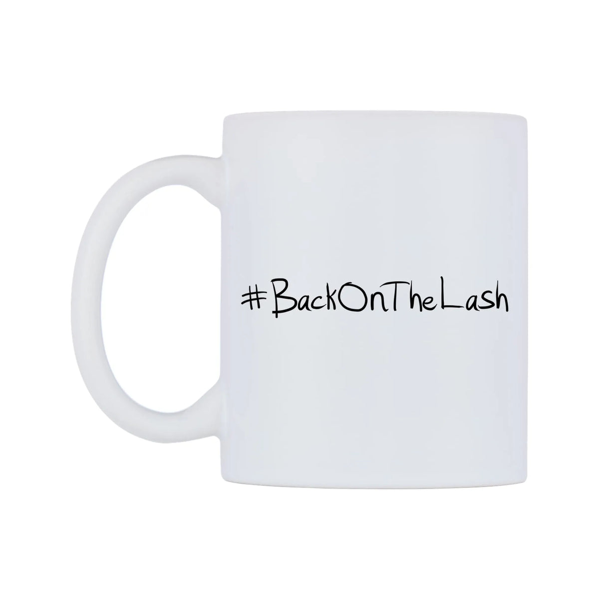 BackOnTheLash Mug — mug, right side, on a white background