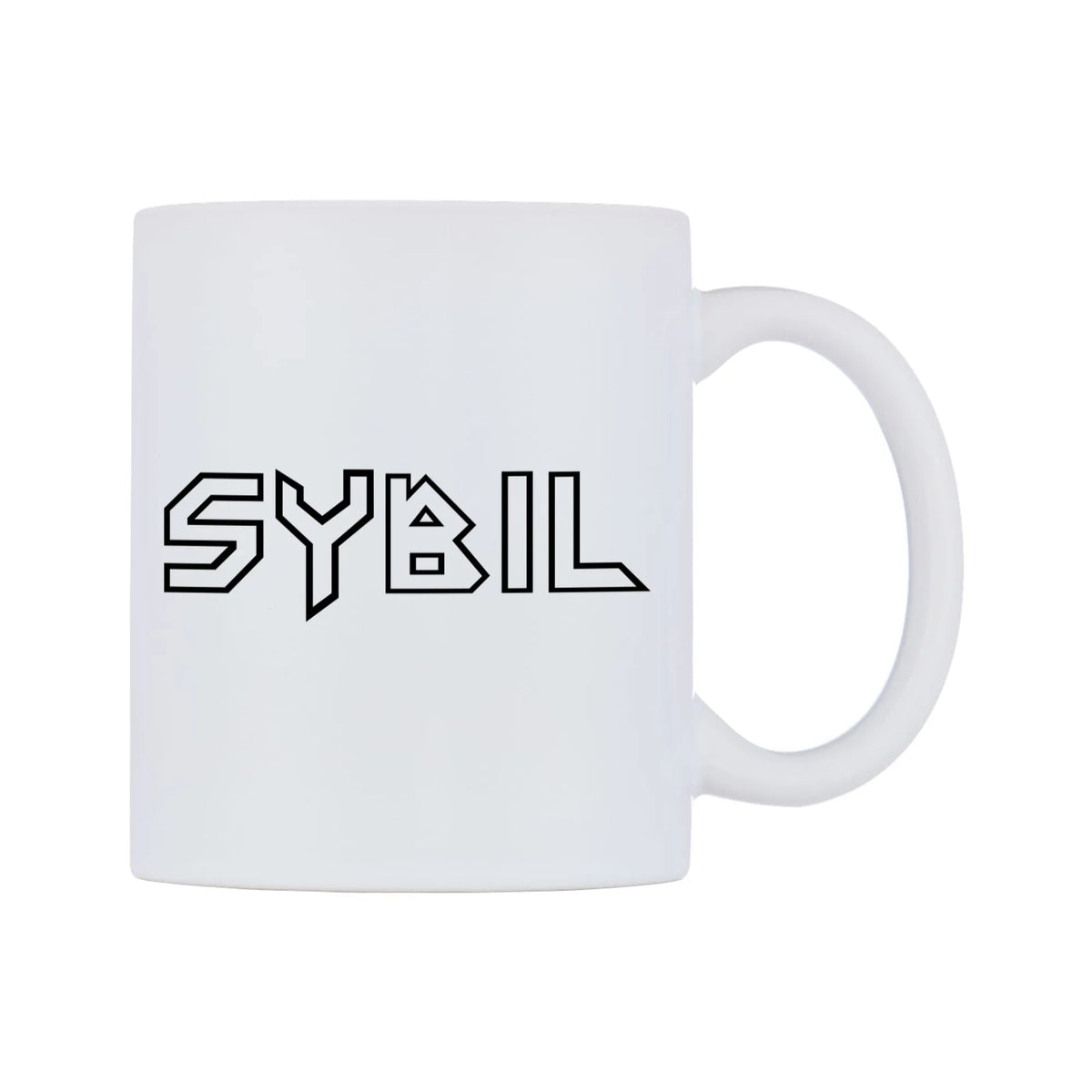 Sybil - Iron Maiden Themed Mug — white 11oz gloss mug, left side, on a white background