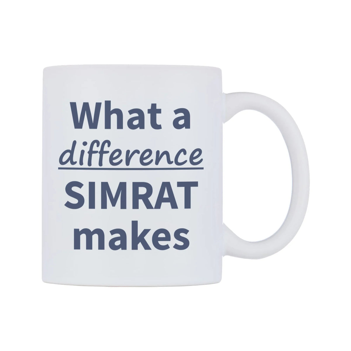 What a difference SIMRAT makes Mug — mug, left side, on a white background