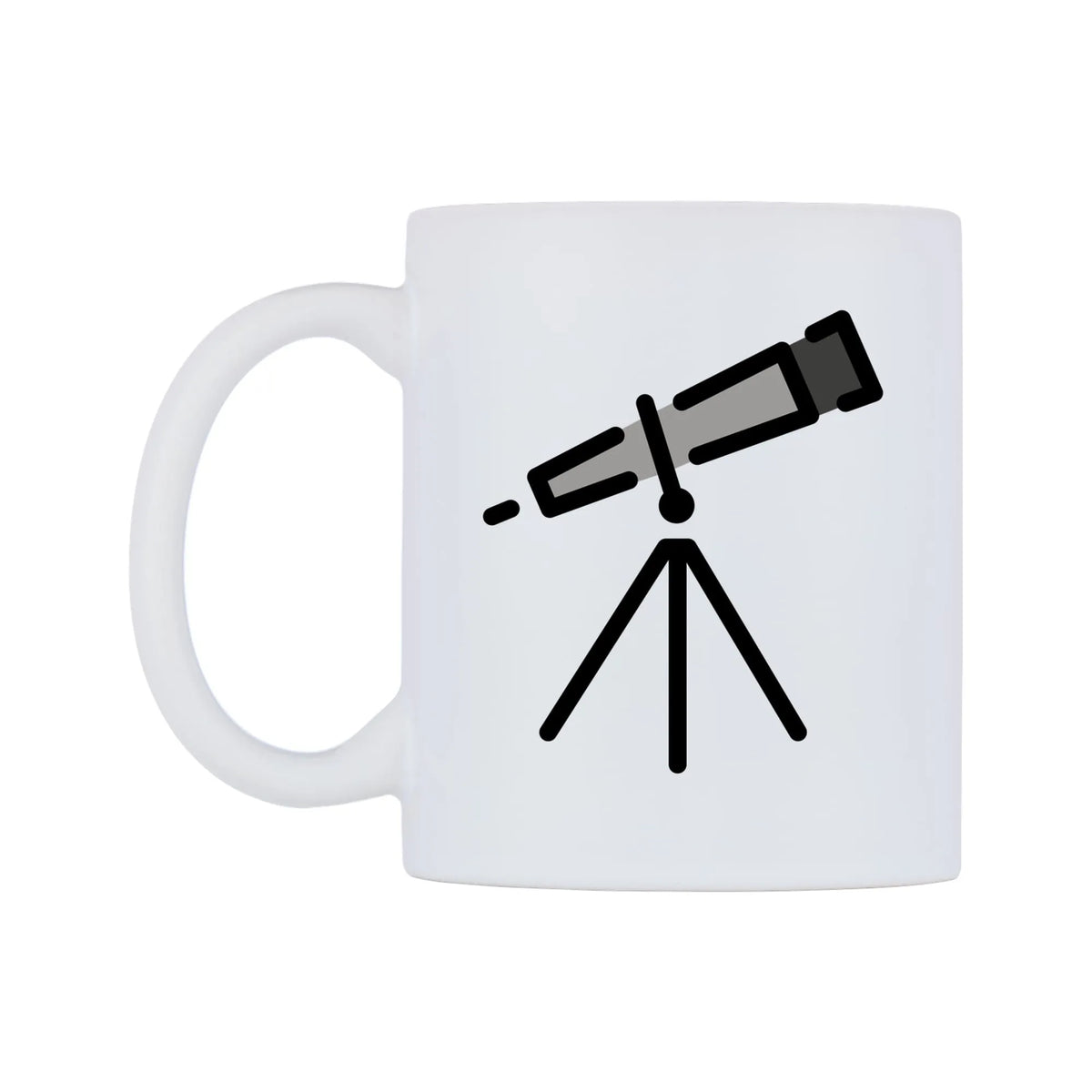 Telescope Emoji Mug — mug, right side, on a white background