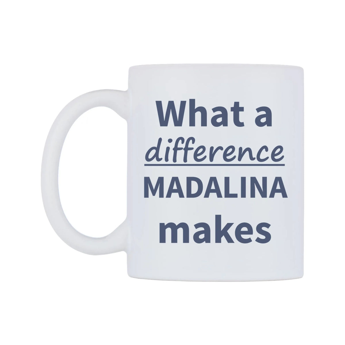 What a difference MADALINA makes Mug — mug, right side, on a white background
