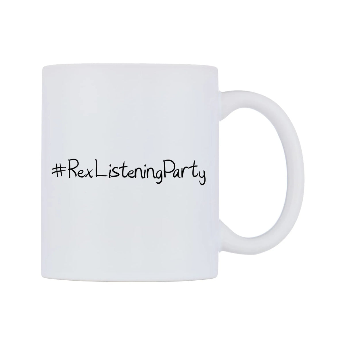RexListeningParty Mug — mug, left side, on a white background