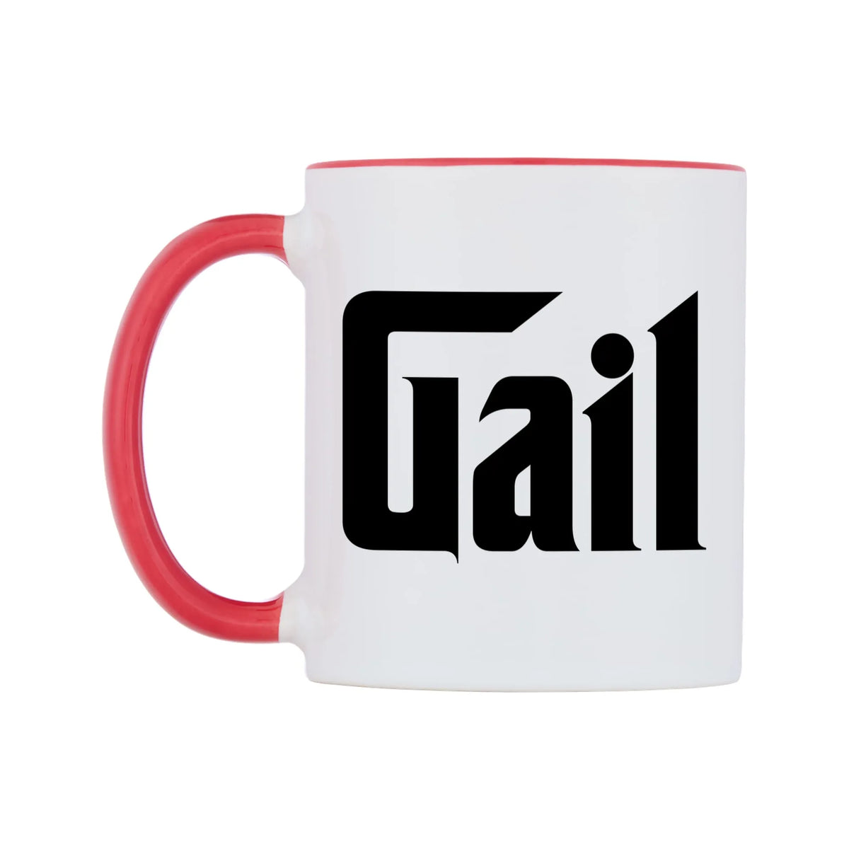 Gail - Godfather Themed Mug — white 11oz gloss mug with a red inside and handle, right side, on a white background