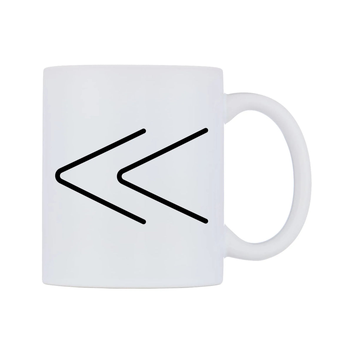 Fast Reverse Button Emoji Mug — mug, left side, on a white background