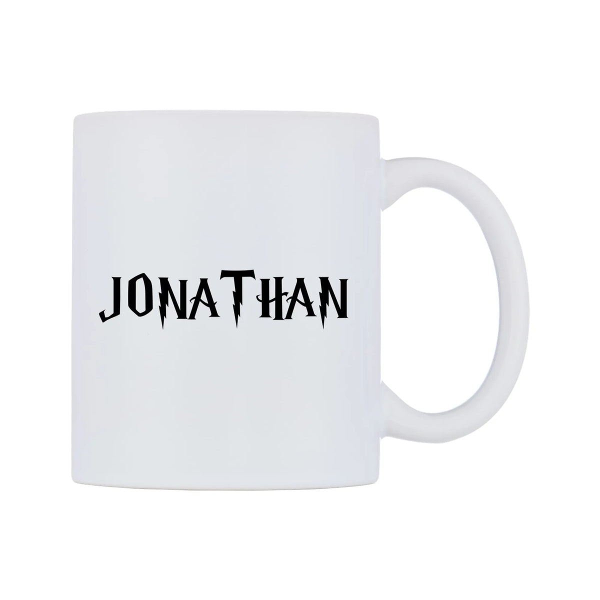 Jonathan - Wizard Themed Mug — white 11oz gloss mug, left side, on a white background