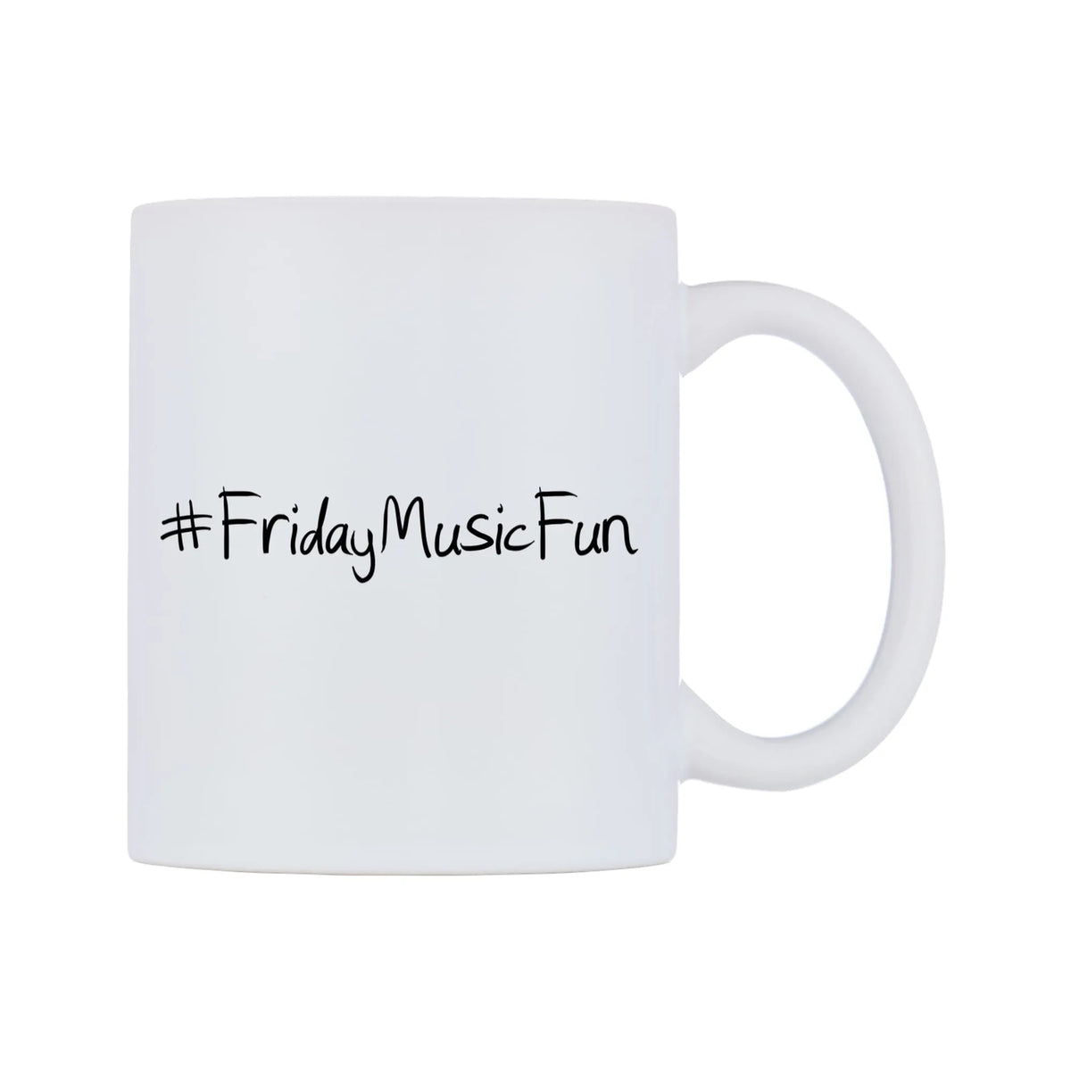 FridayMusicFun Mug — mug, left side, on a white background