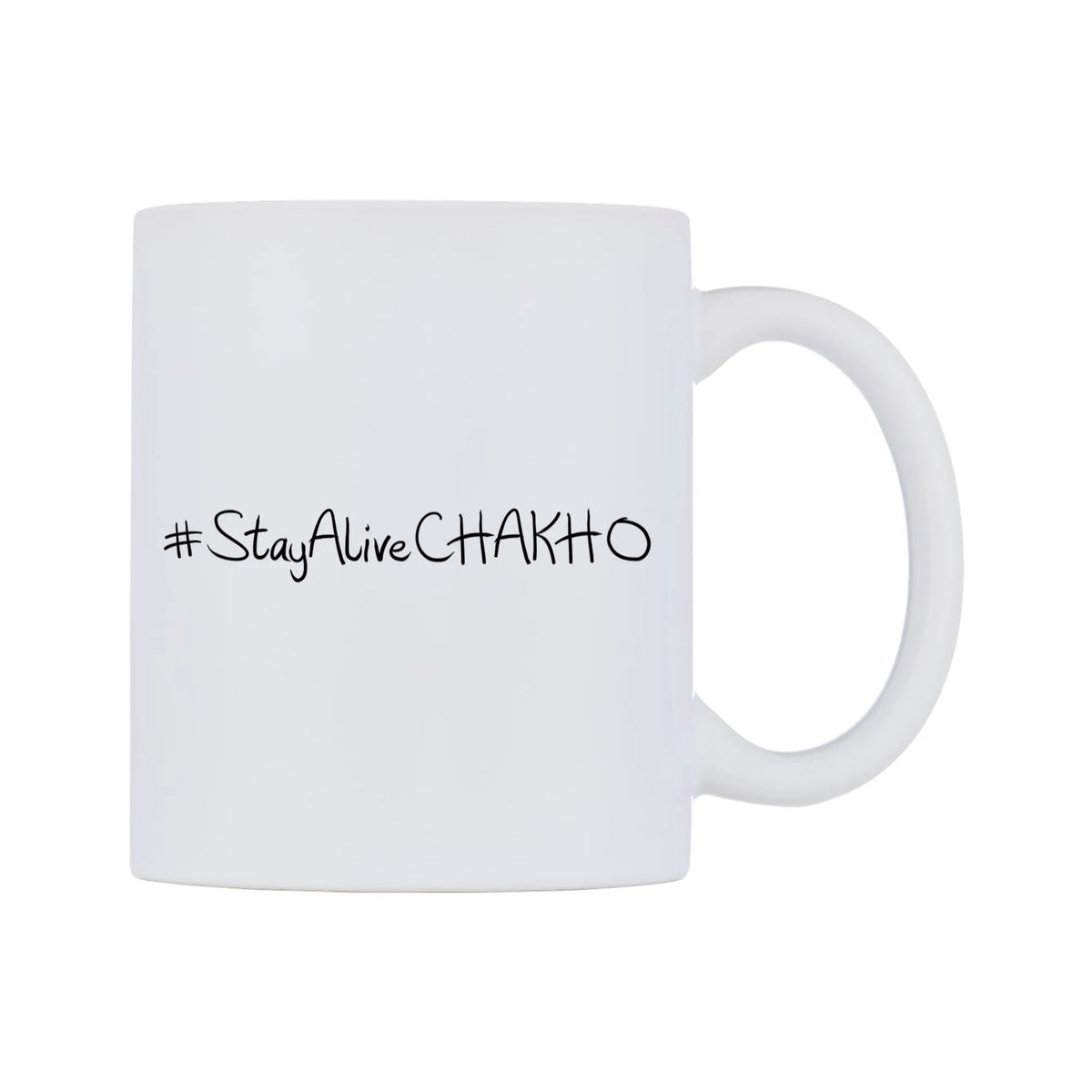 StayAliveCHAKHO Mug — mug, left side, on a white background