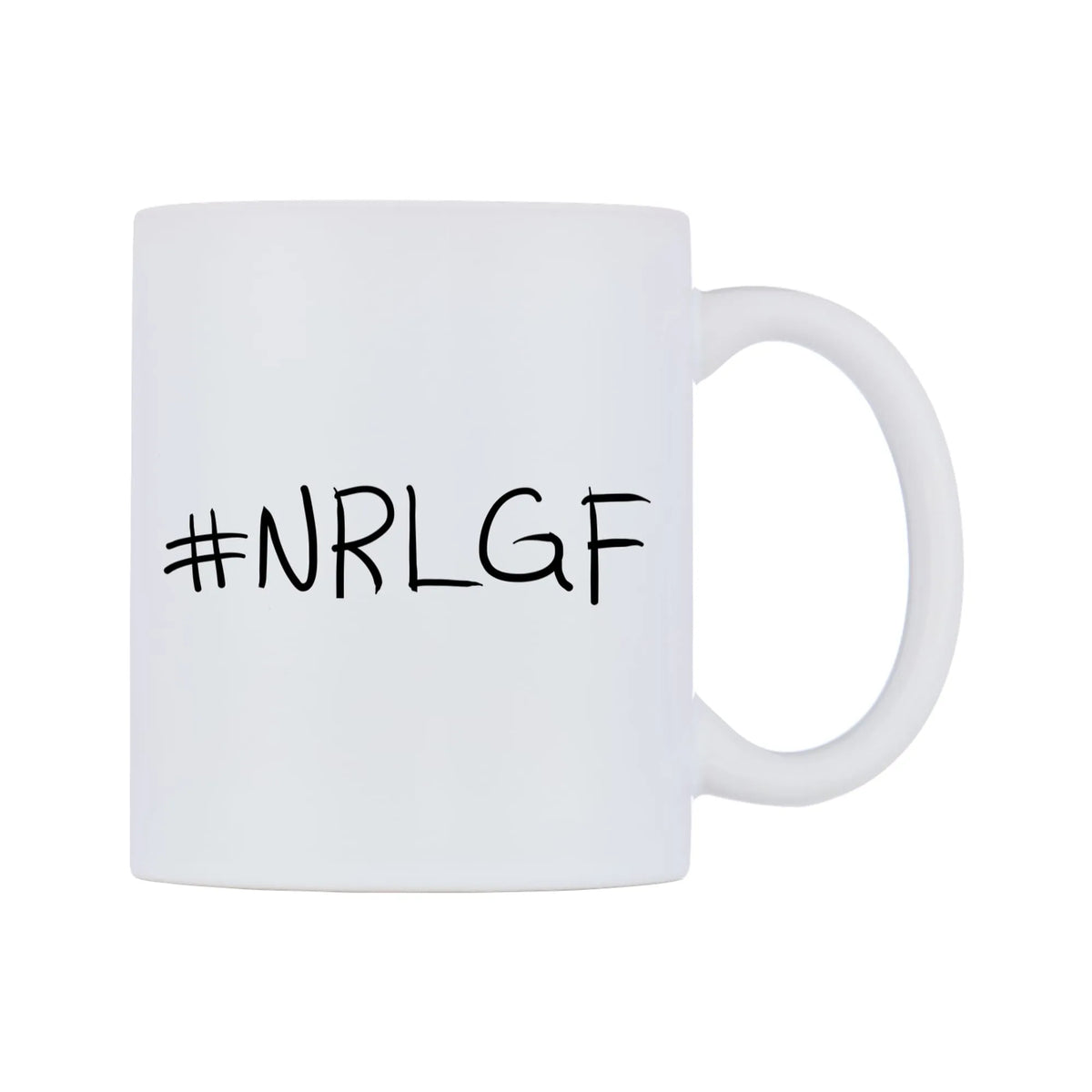 NRLGF Mug — mug, left side, on a white background