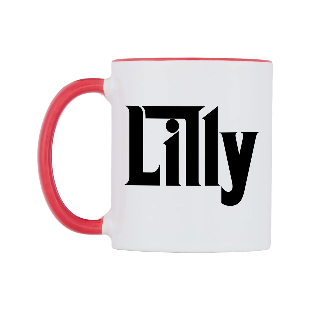 Lilly - Godfather Themed Mug — white 11oz gloss mug with a red inside and handle, right side, on a white background