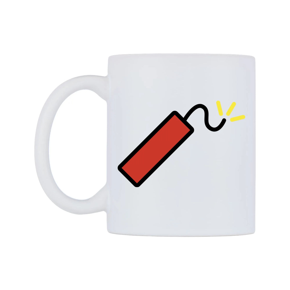 Firecracker Emoji Mug — mug, right side, on a white background