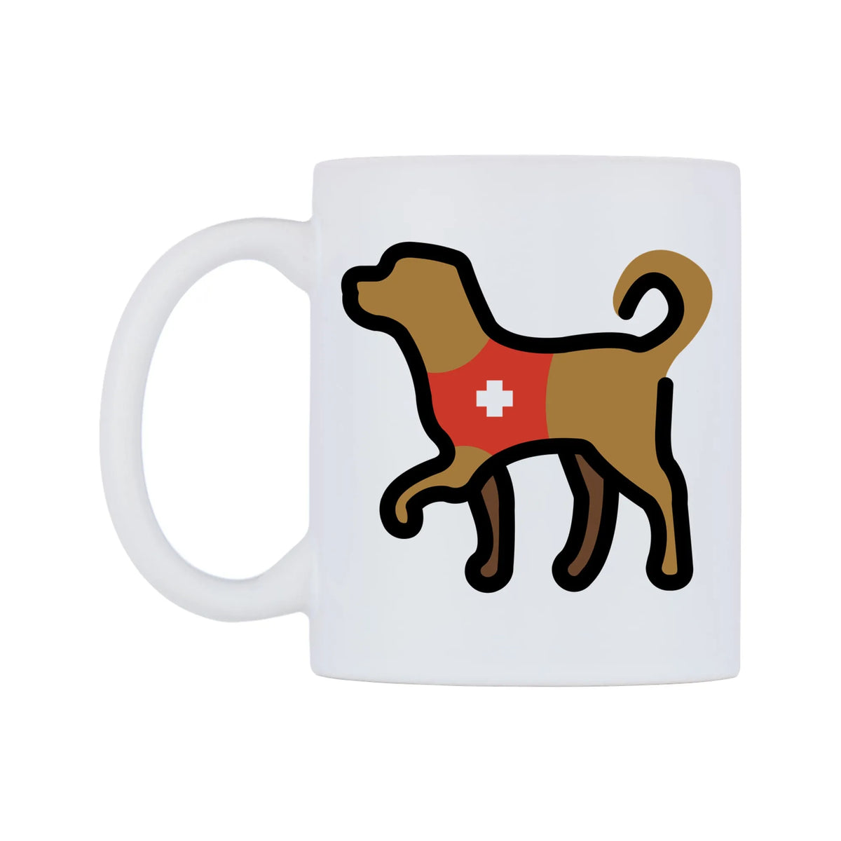 Service Dog Emoji Mug — mug, right side, on a white background