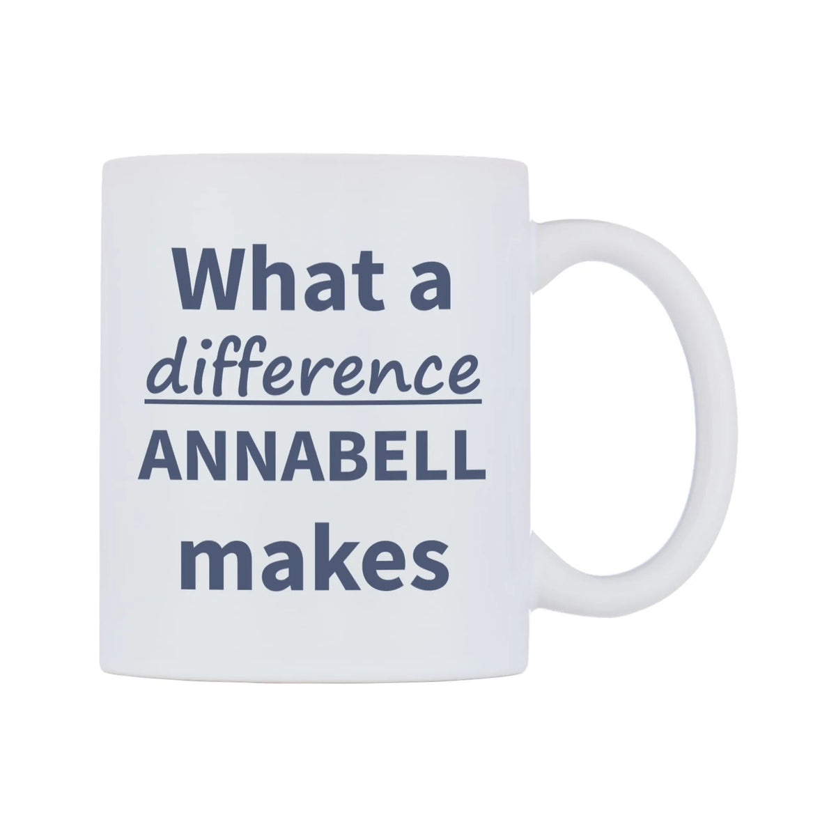 What a difference ANNABELL makes Mug — mug, left side, on a white background