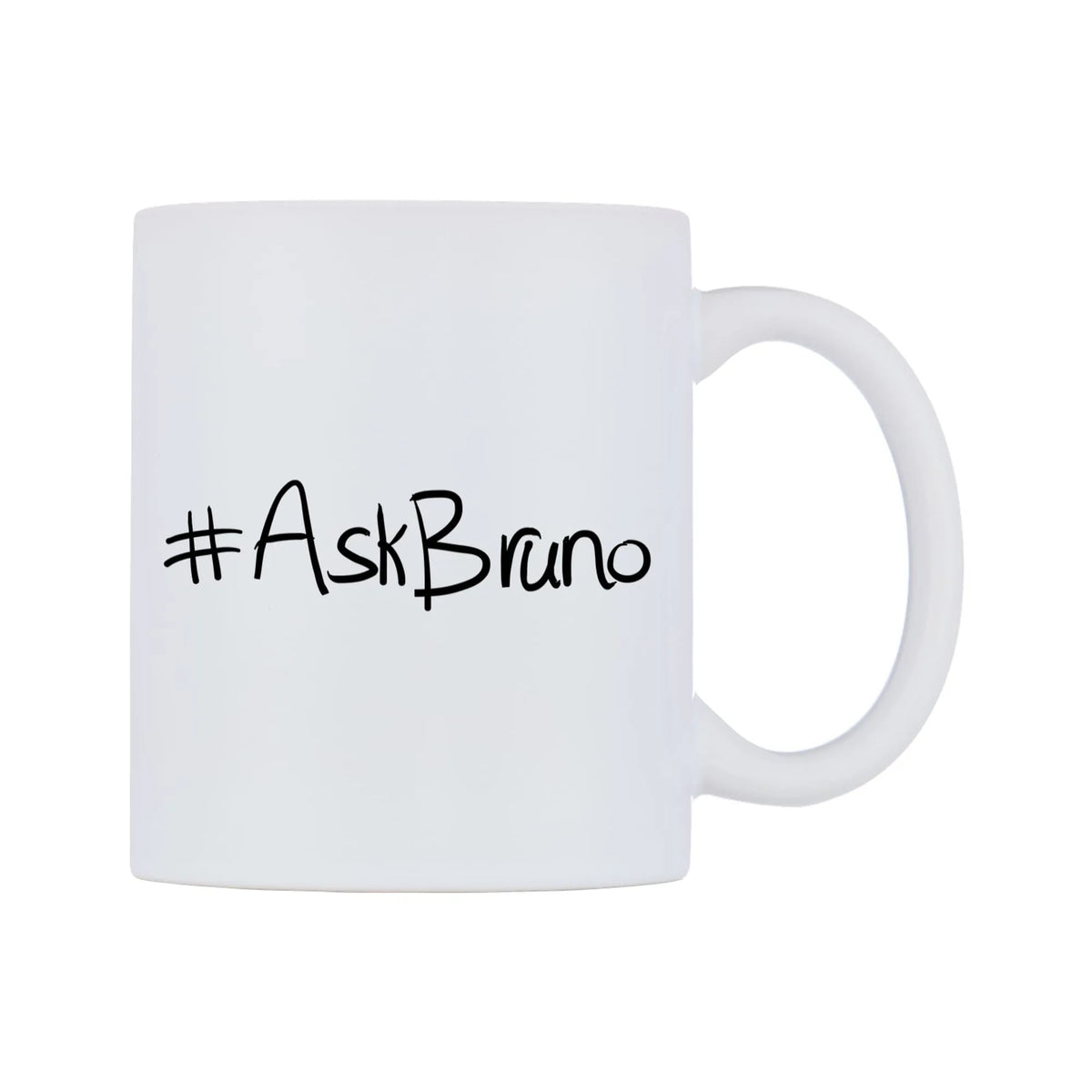 AskBruno Mug — mug, left side, on a white background