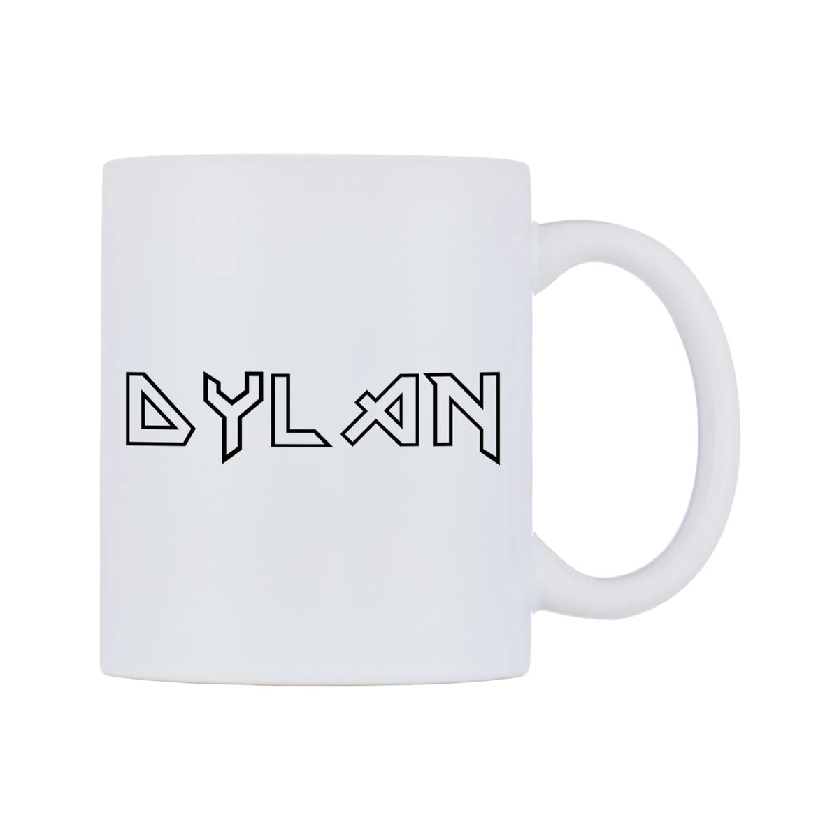 Dylan - Iron Maiden Themed Mug — white 11oz gloss mug, left side, on a white background