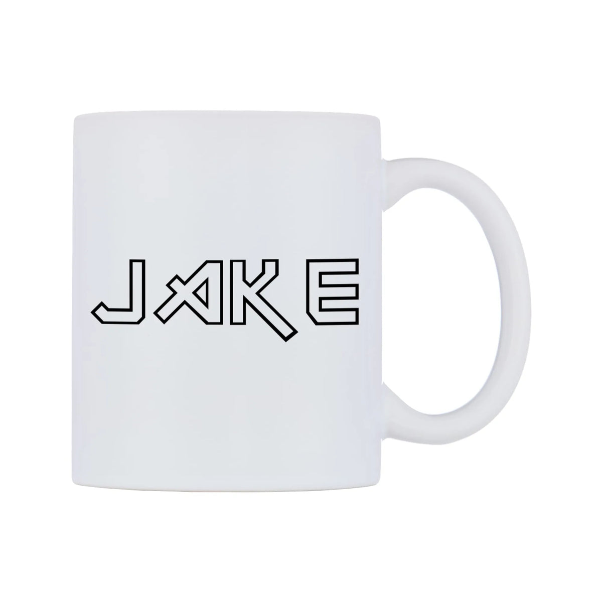 Jake - Iron Maiden Themed Mug — white 11oz gloss mug, left side, on a white background