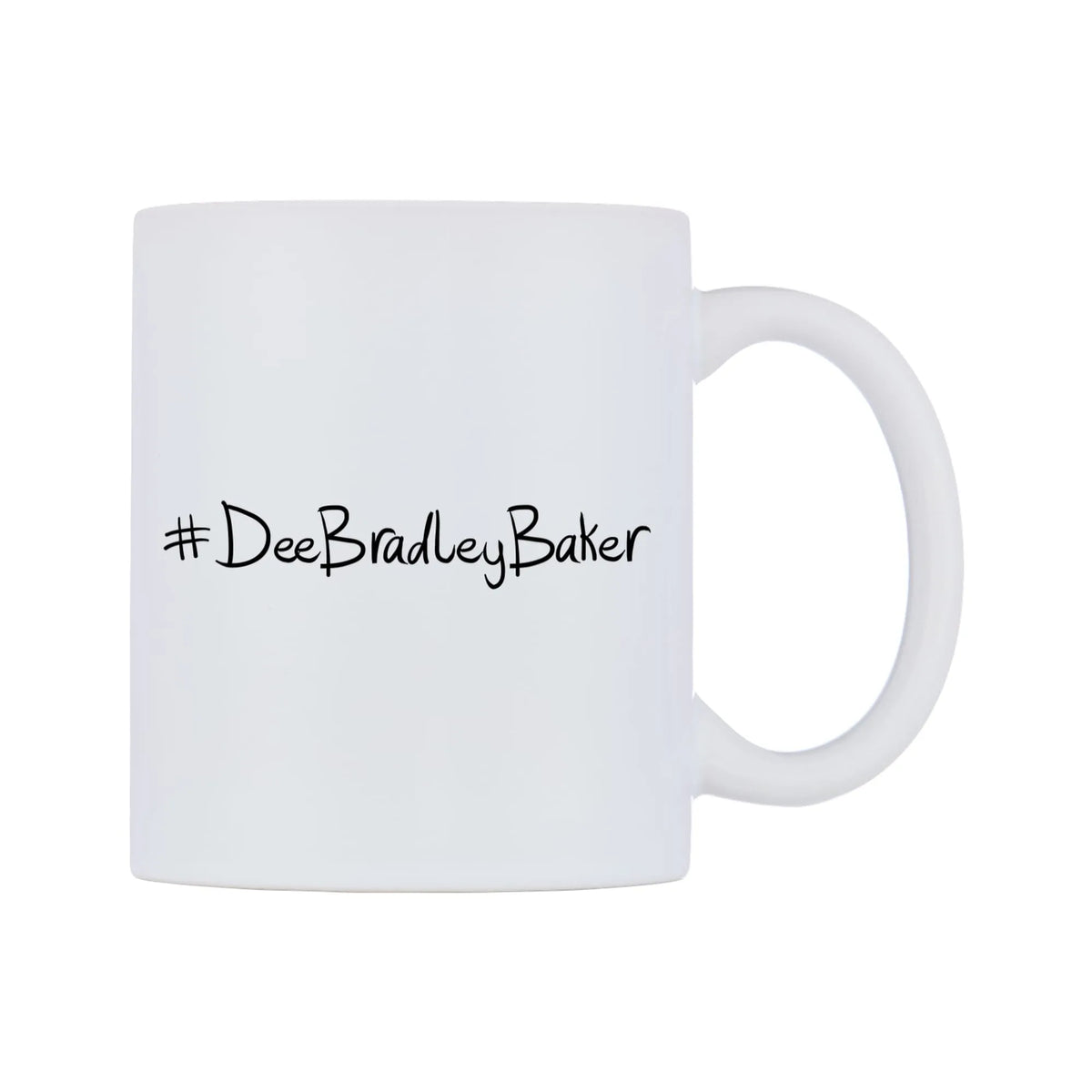 DeeBradleyBaker Mug — mug, left side, on a white background