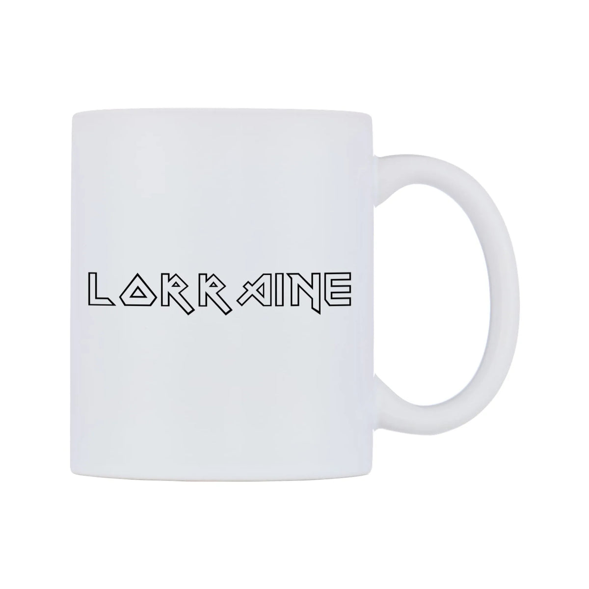 Lorraine - Iron Maiden Themed Mug — white 11oz gloss mug, left side, on a white background