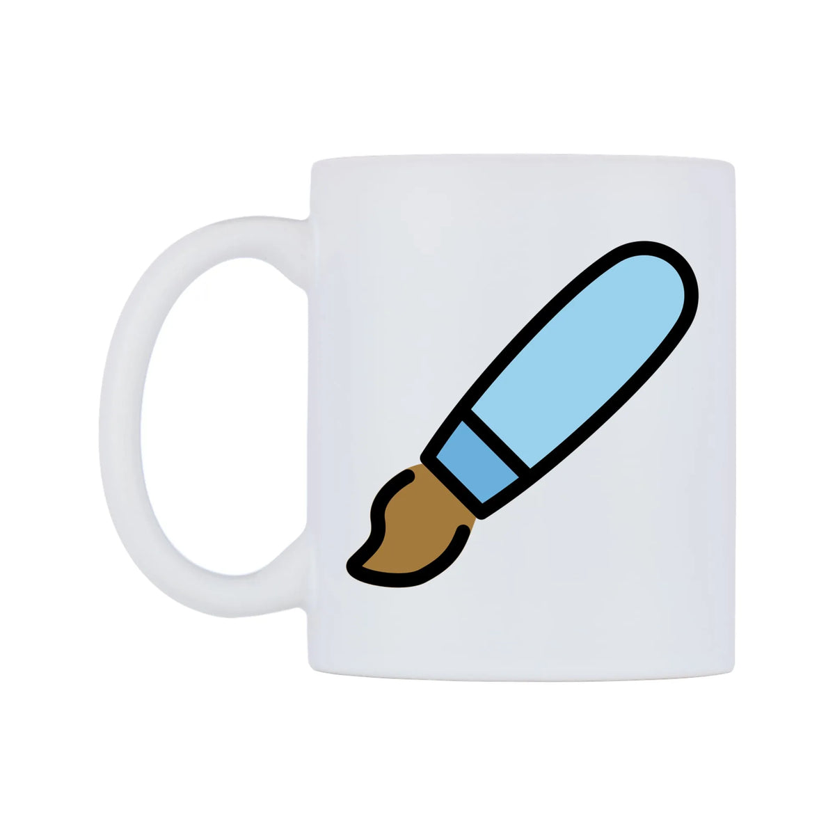 Paintbrush Emoji Mug — mug, right side, on a white background