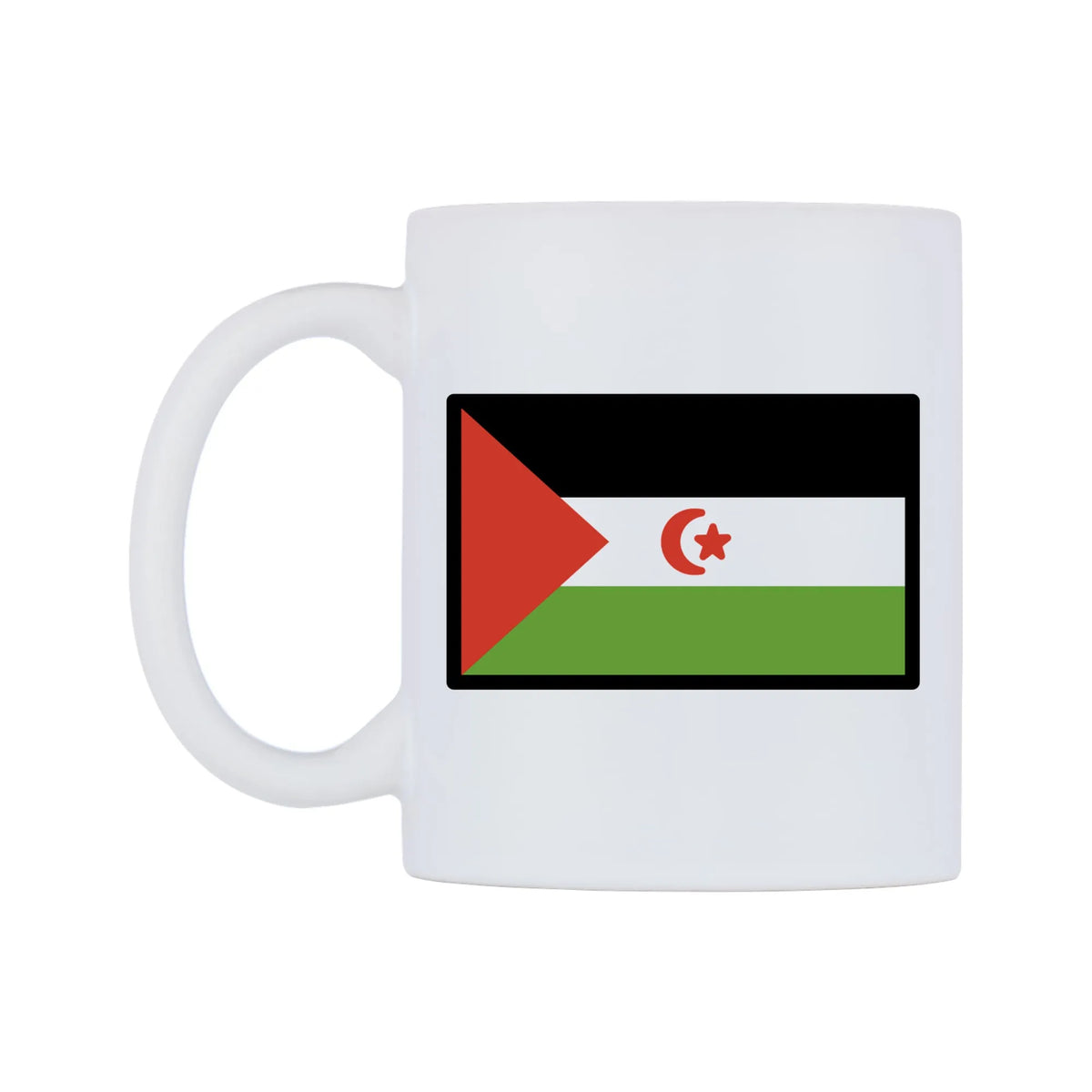 Western Sahara Flag Emoji Mug — mug, right side, on a white background