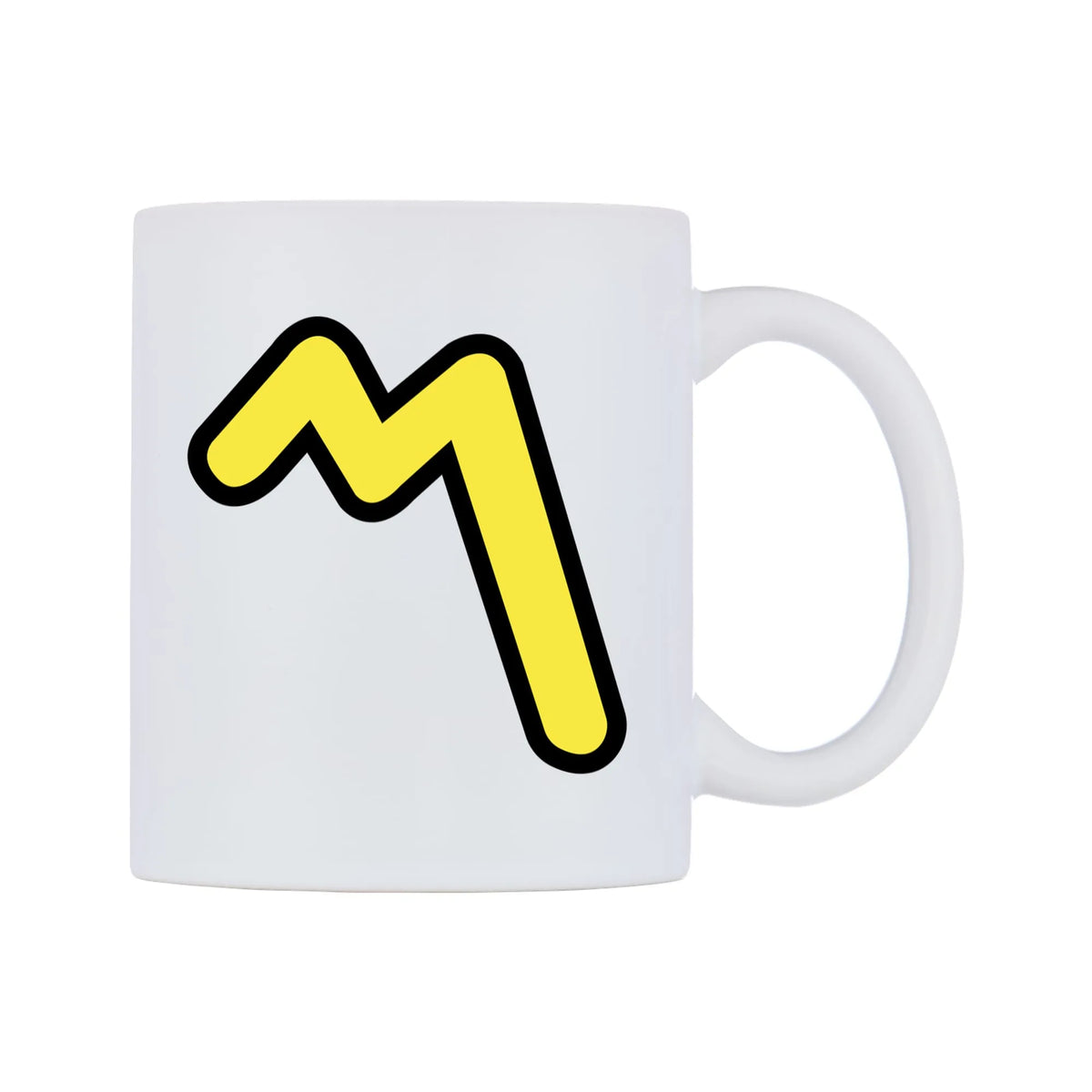 Part Alternation Mark Emoji Mug — mug, left side, on a white background