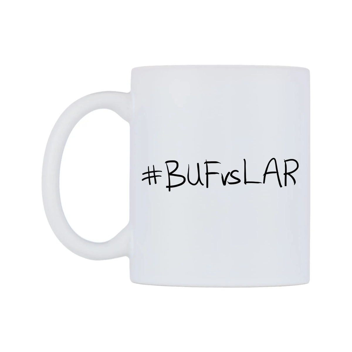 BUFvsLAR Mug — mug, right side, on a white background
