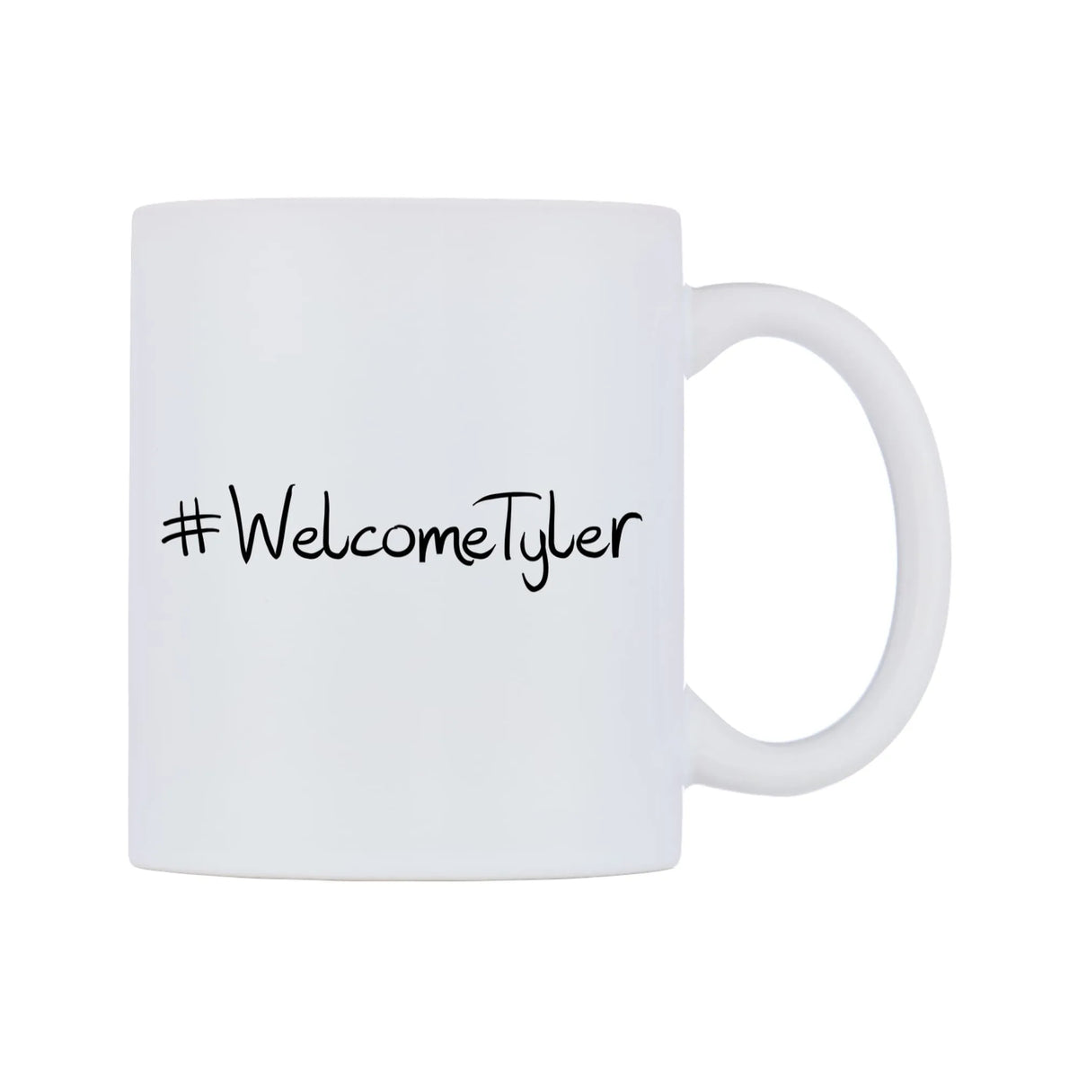 WelcomeTyler Mug — mug, left side, on a white background