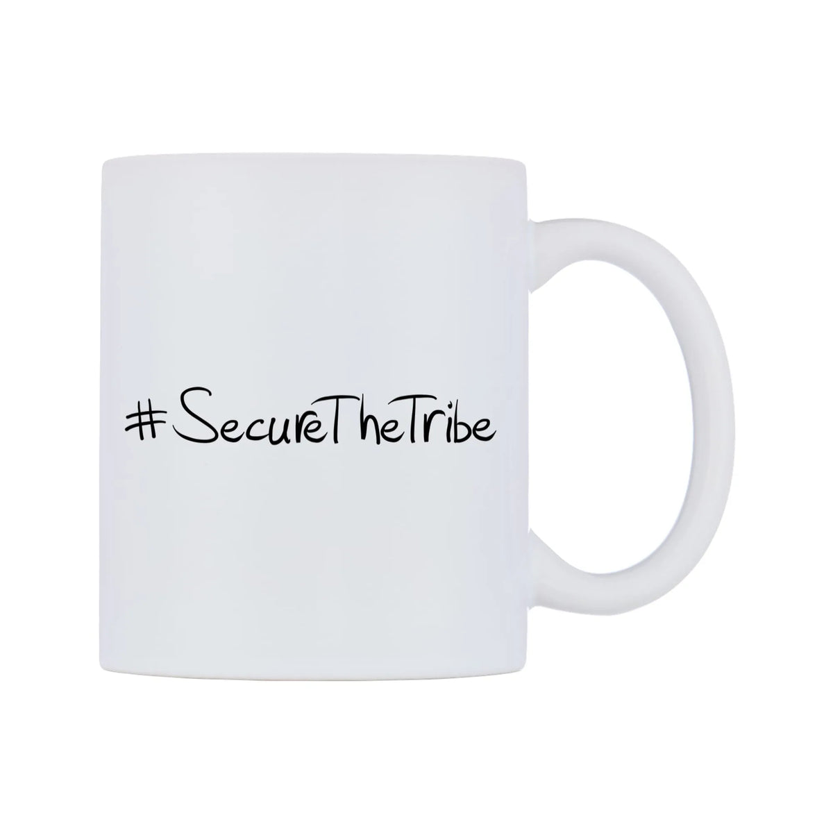 SecureTheTribe Mug — mug, left side, on a white background