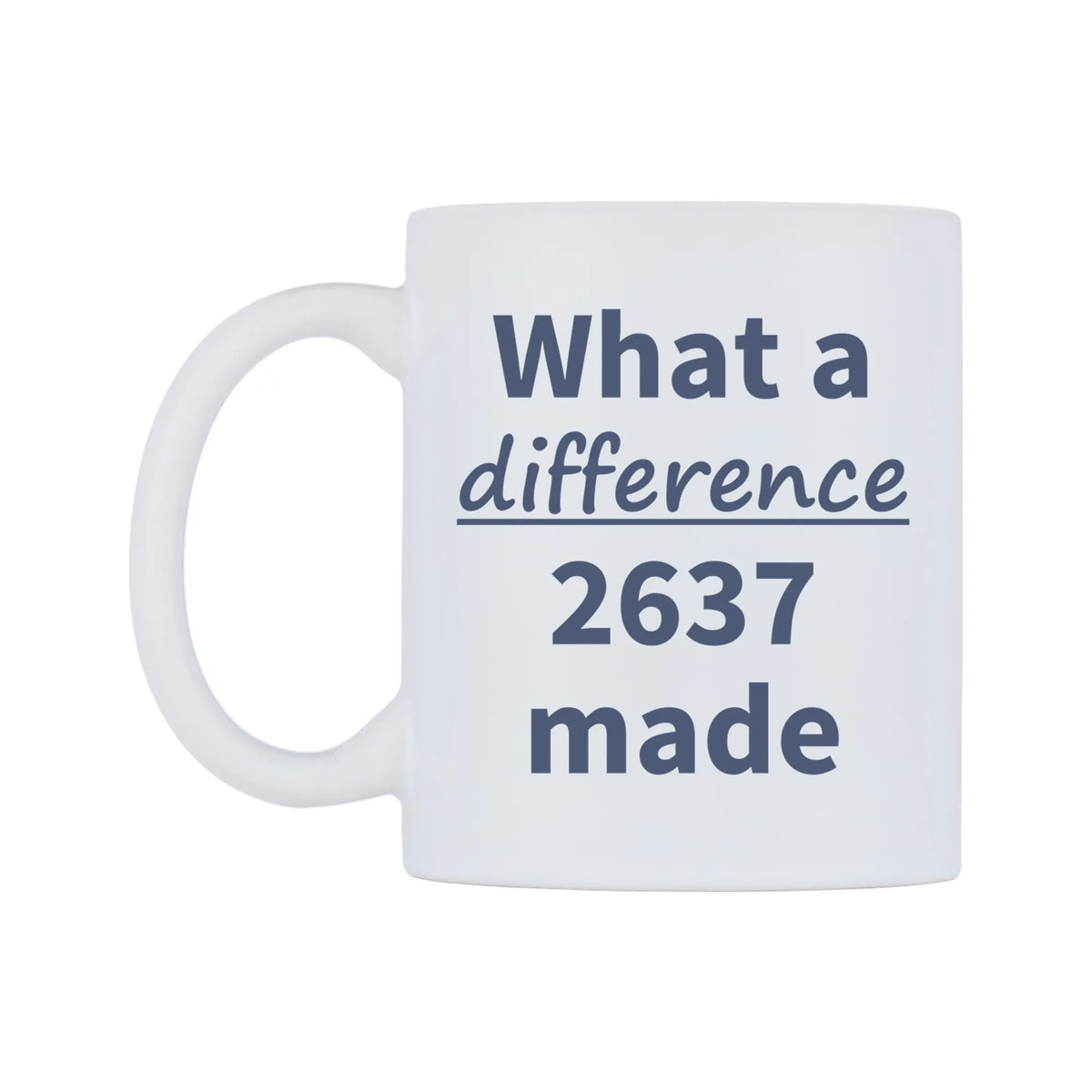What a difference 2637 made Mug — mug, right side, on a white background