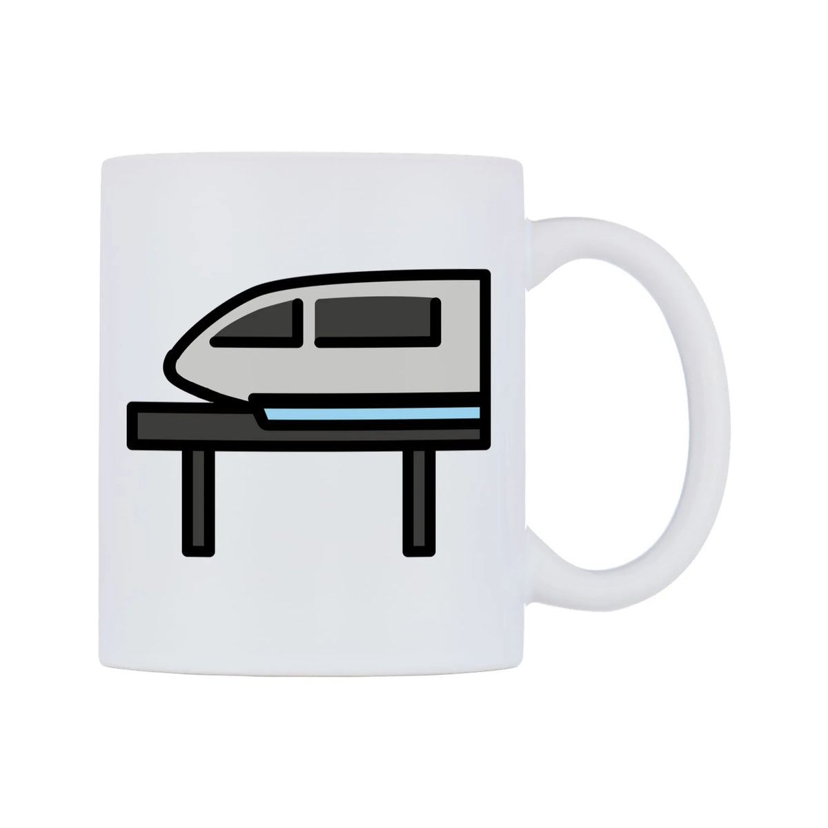Monorail Emoji Mug — mug, left side, on a white background