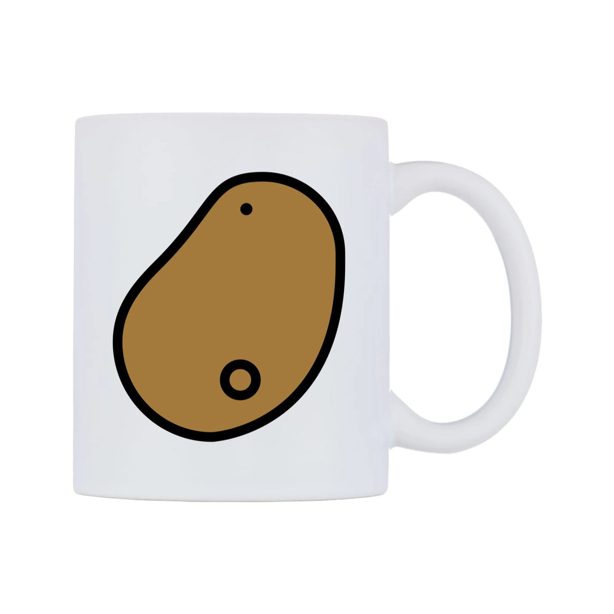 Potato Emoji Mug — mug, left side, on a white background