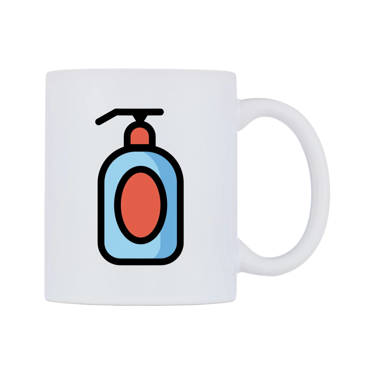 Lotion Bottle Emoji Mug — mug, left side, on a white background