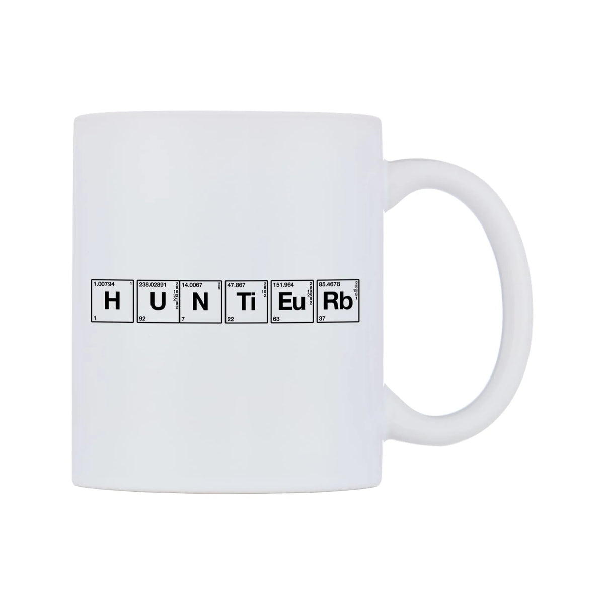 Hunter - Chemistry Themed Mug — mug, left side, on a white background