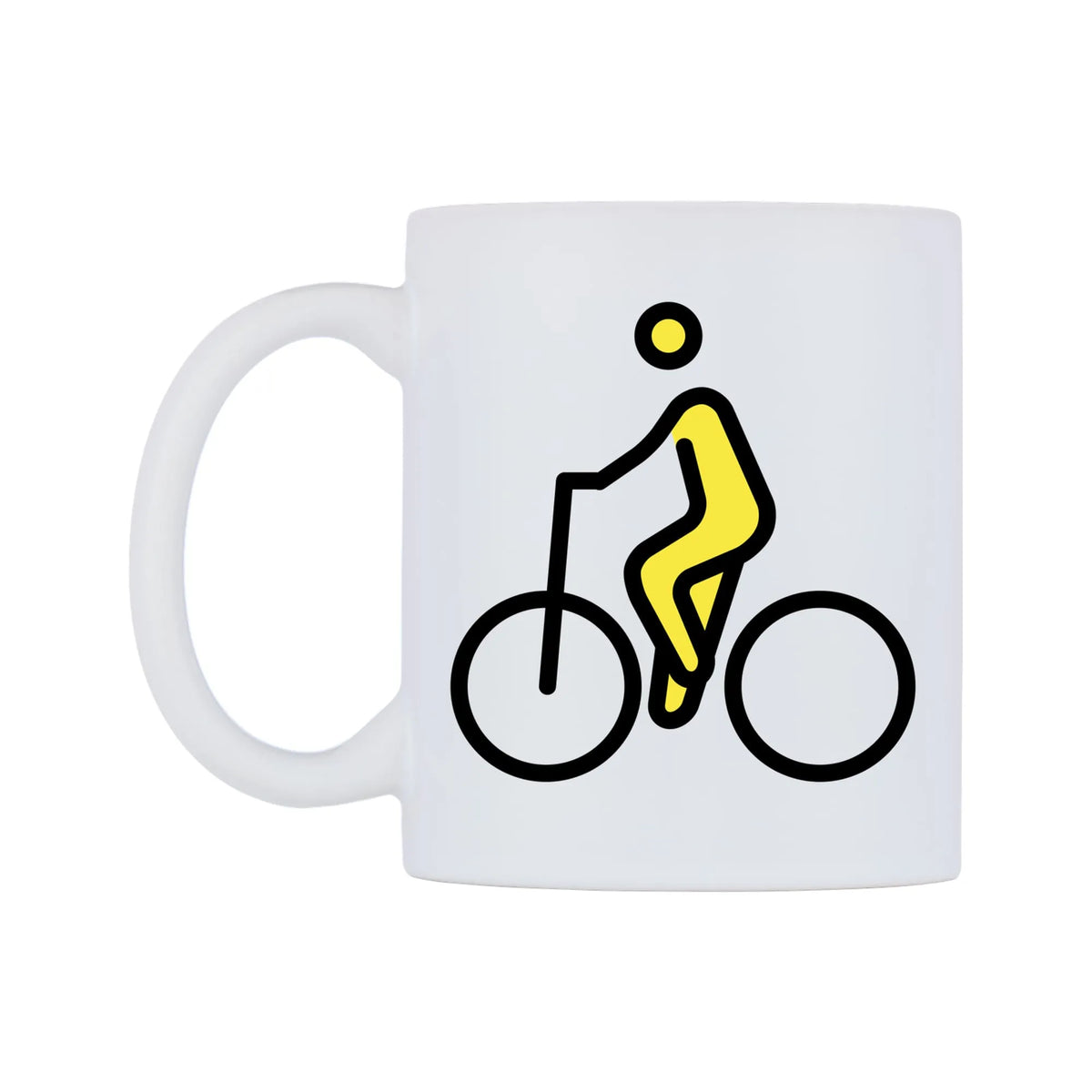 Person Biking Emoji Mug — mug, right side, on a white background