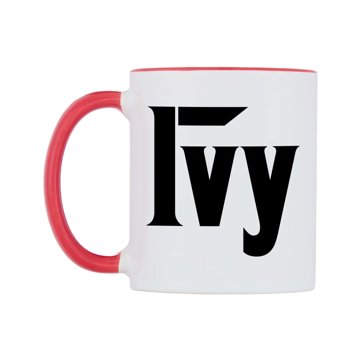 Ivy - Godfather Themed Mug — white 11oz gloss mug with a red inside and handle, right side, on a white background