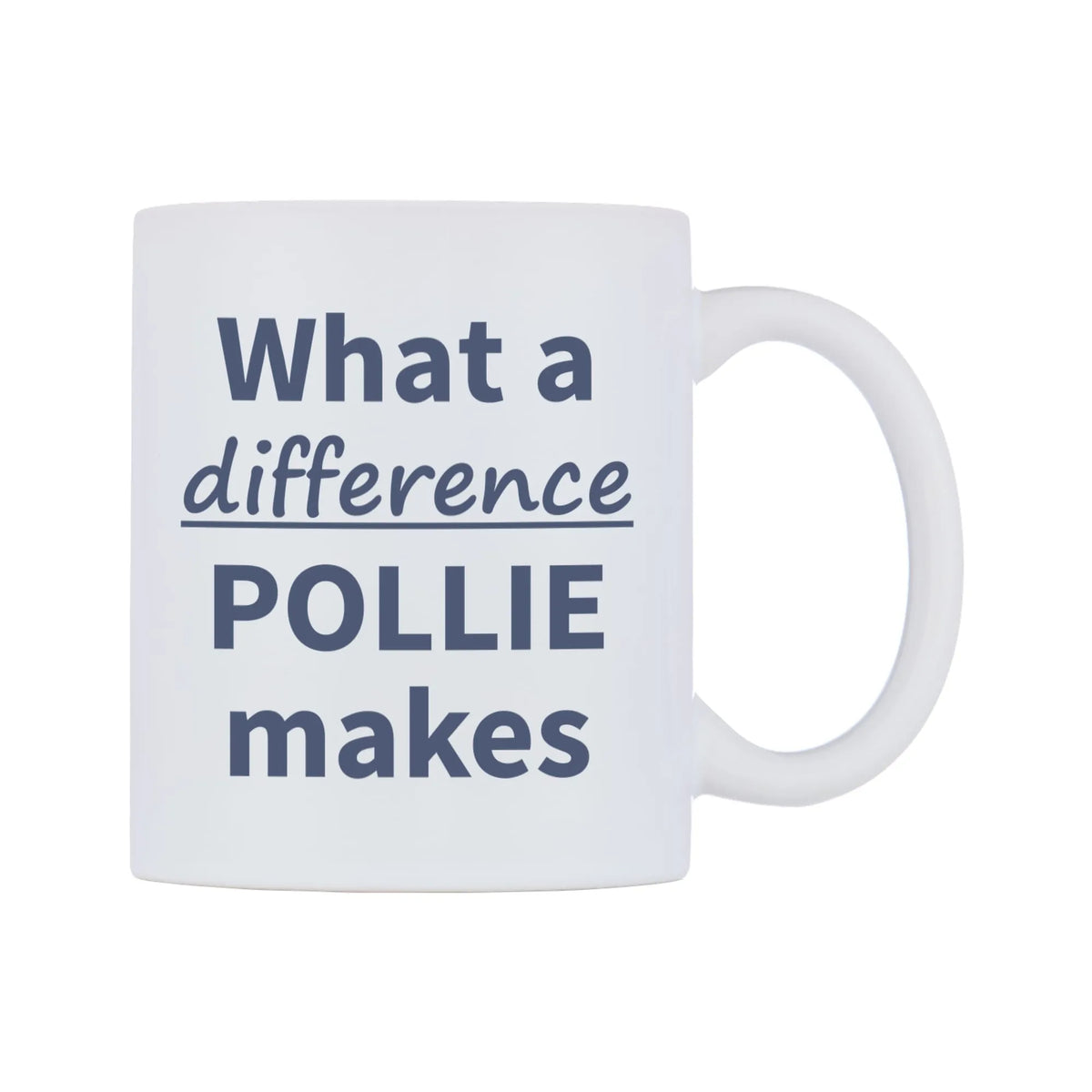 What a difference POLLIE makes Mug — mug, left side, on a white background
