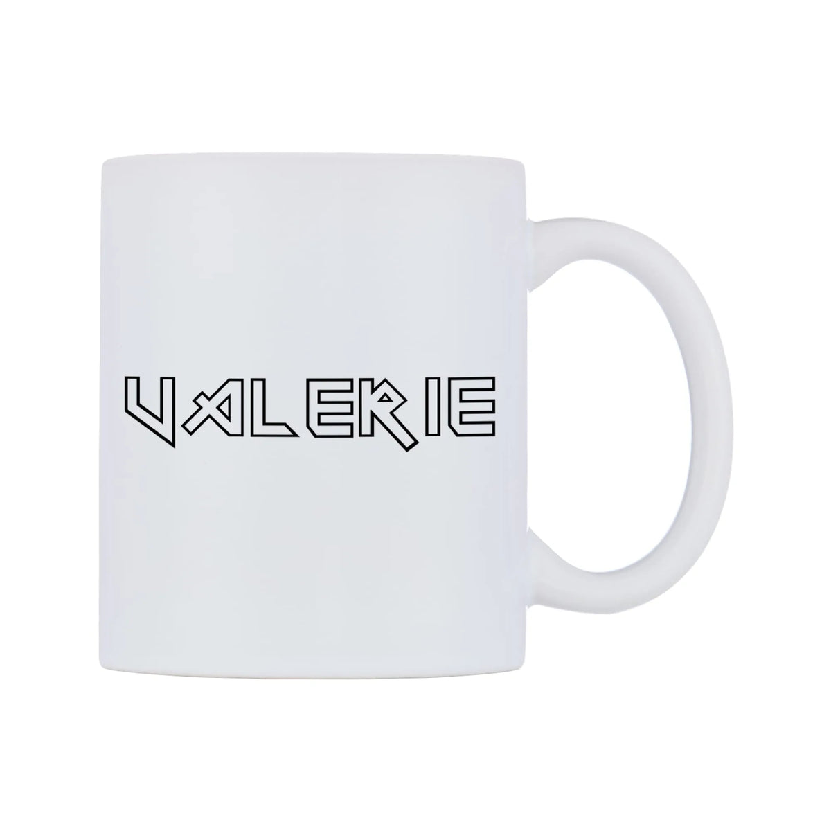 Valerie - Iron Maiden Themed Mug — white 11oz gloss mug, left side, on a white background