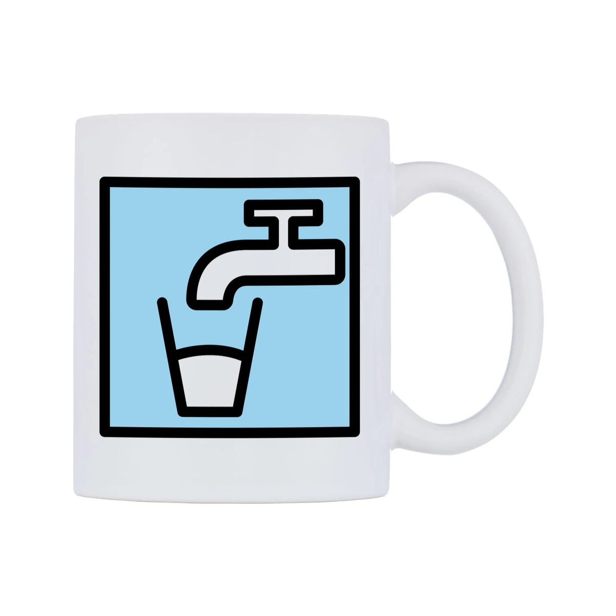 Potable Water Emoji Mug — mug, left side, on a white background