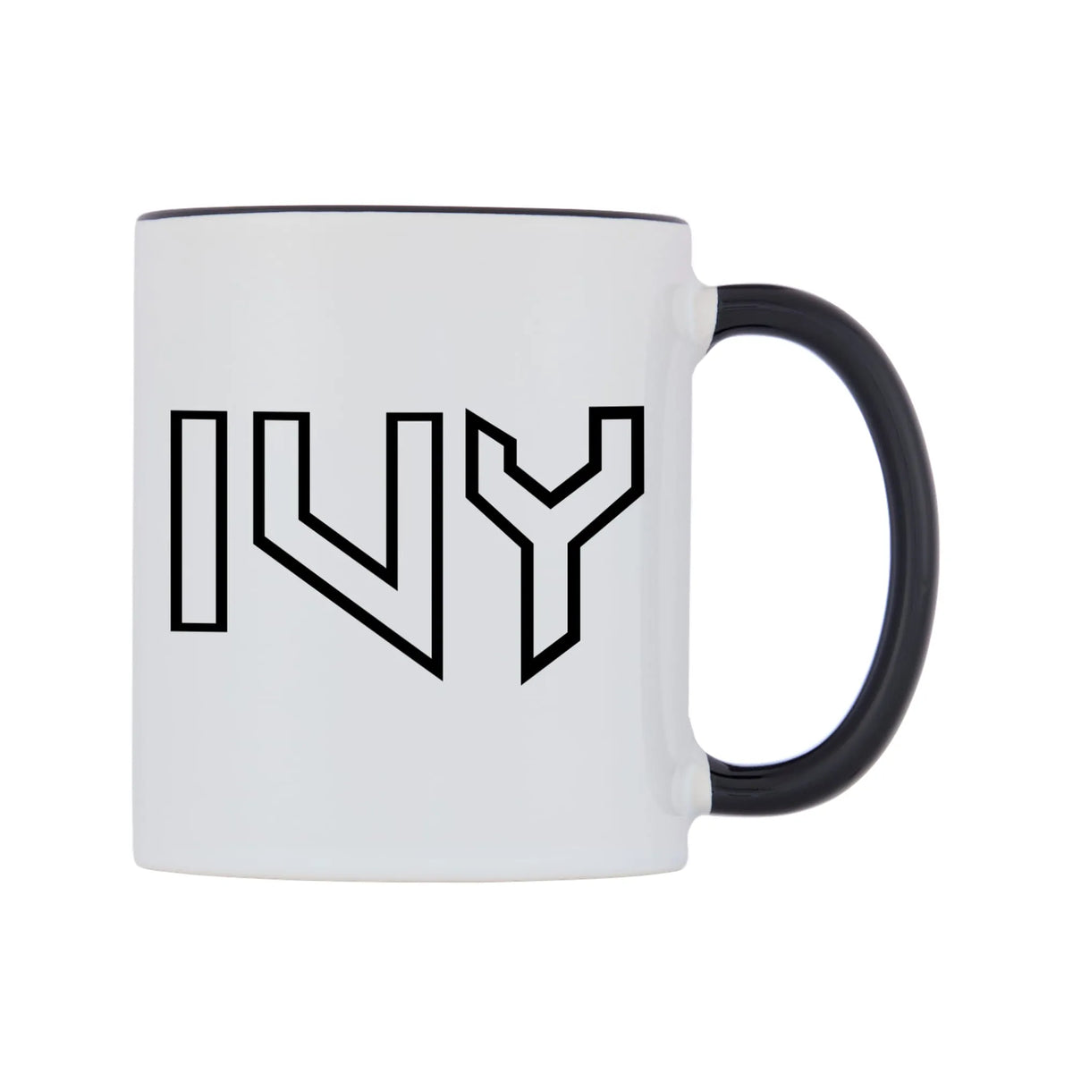 Ivy - Iron Maiden Themed Mug — white 11oz gloss mug with a black inside and handle, left side, on a white background